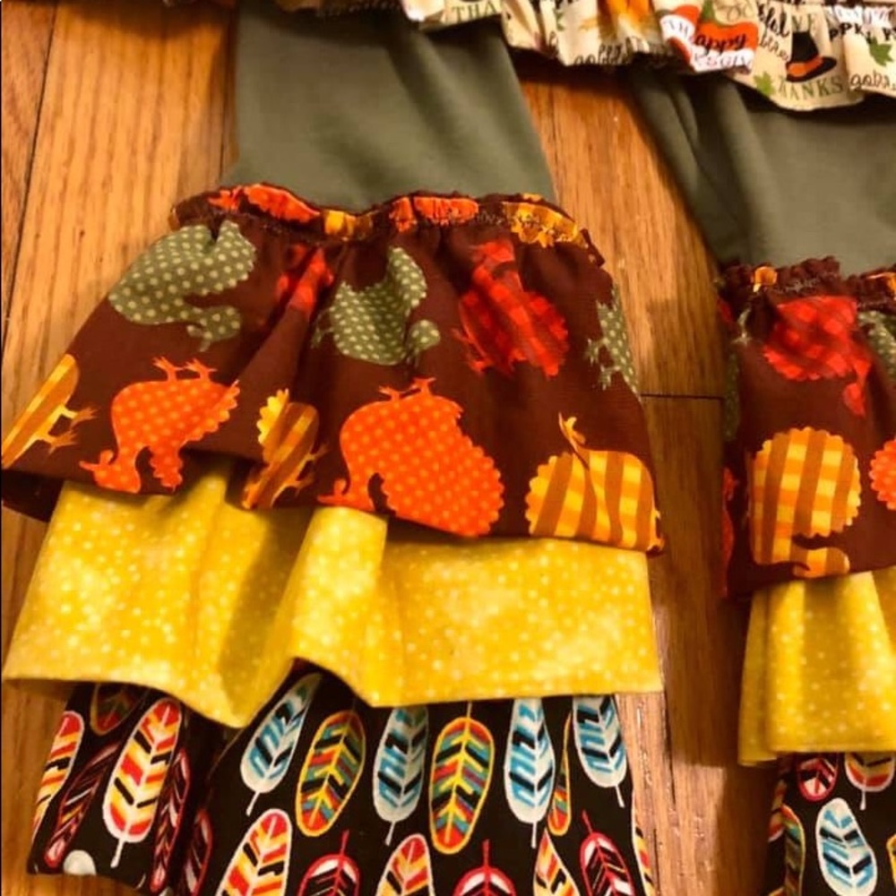 🥧 Thanksgiving Holiday Toddler Girl Outfit🍁 - Picture 6 of 8
